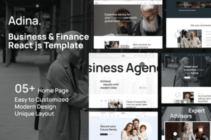 Adina - Business & Finance React jsTemplate
