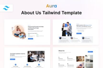 Aura – Tailwind CSS About Us HTML Template