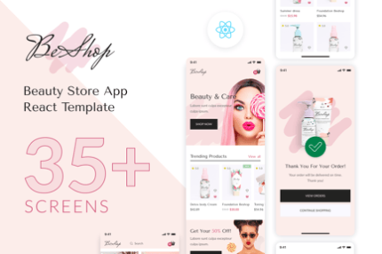 BeShop - Beauty Store & eCommerce React Mobile App