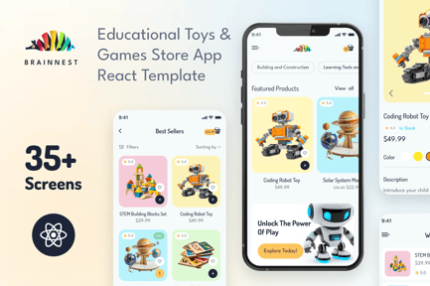 BrainNest - Learning Toys | PWA App with Backend