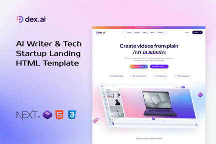 Dex.AI - AI Writer & Tech Startup NextJS Template