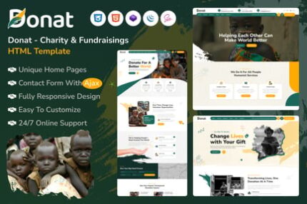 Donat - Charity & Fundraising HTML Template with R