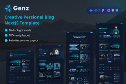Genz - Creative Personal Blog Portfolio NextJS