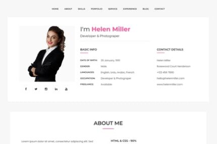 Helen - Personal Portofolio Template