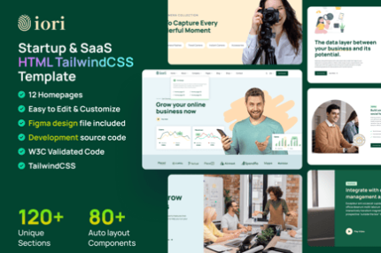 iori - Startup & SaaS TailwindCSS 3 HTML Template