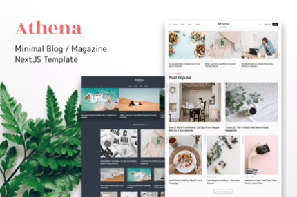 Athena- Minimal Blog/Magazine NextJS Template