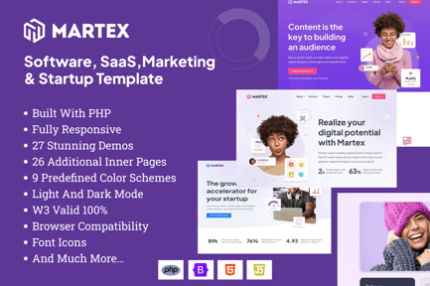 Martex - Software, SaaS & Startup PHP Template