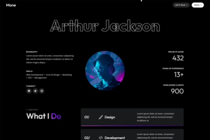 Mone - Personal Portfolio Template