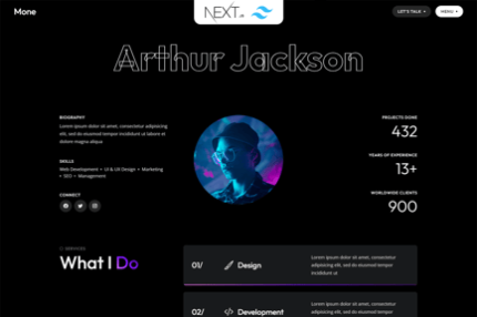 Mone - Tailwind NextJS Personal Portfolio Template