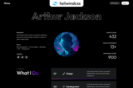 Mone - Tailwind Personal Portfolio Template