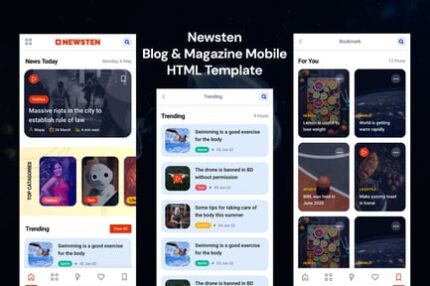 Newsten - Blog & Magazine Mobile HTML Template