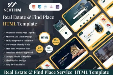 NextHM – Real Estate & Find Place HTML Template