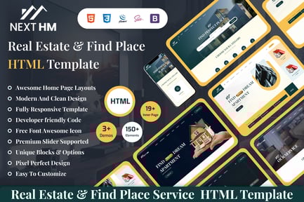 NextHM – Real Estate & Find Place HTML Template