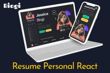 Personal Portfolio Resume React Template - Biogi
