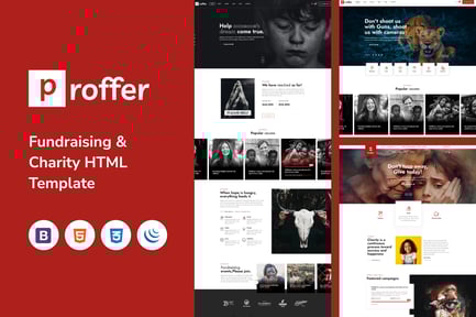 Proffer - Fundraising & Charity HTML Template