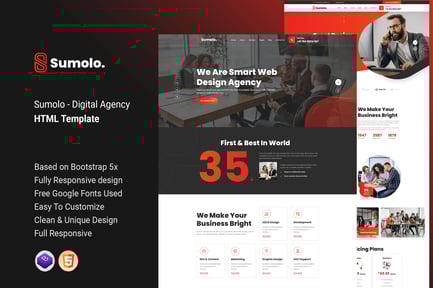 Sumolo - Digital Agency HTML Template