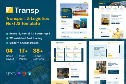 Transp - Transport Courier & Logistics NextJS