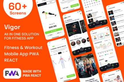 Vigor - Fitness & Gym Workout Mobile App PWA HTML
