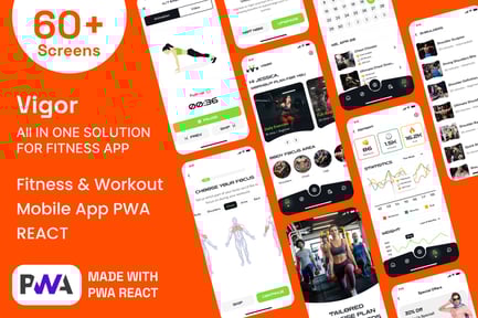 Vigor - Fitness & Gym Workout Mobile App PWA HTML
